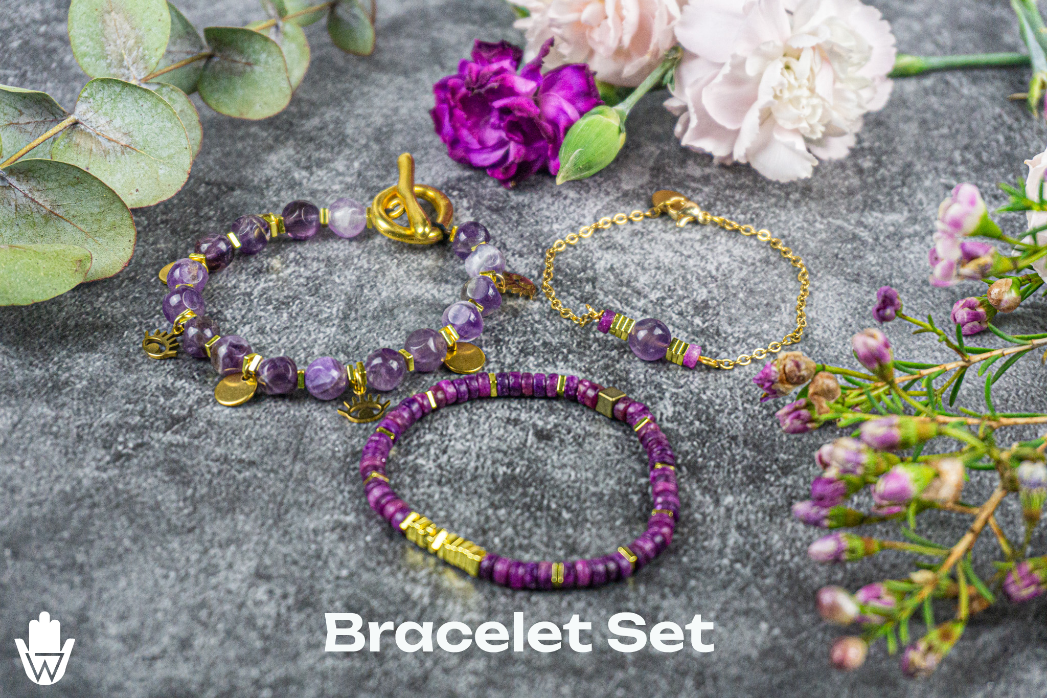 Purple Dreams: conjunto Boho Chic com corrente de ametista e ouro