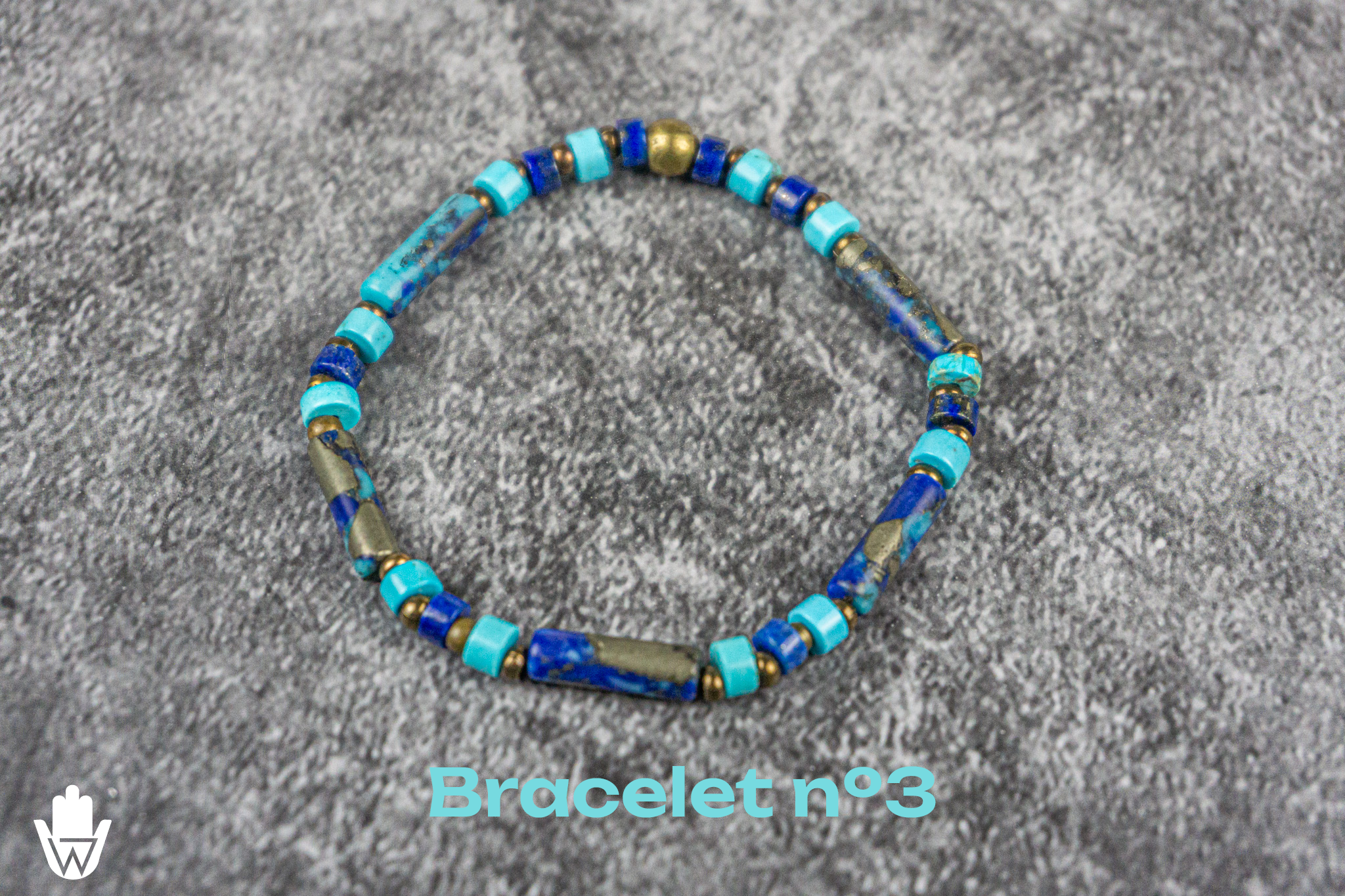 Lapis lazuli and turquoise gemstone beaded bracelet- wander jewellery