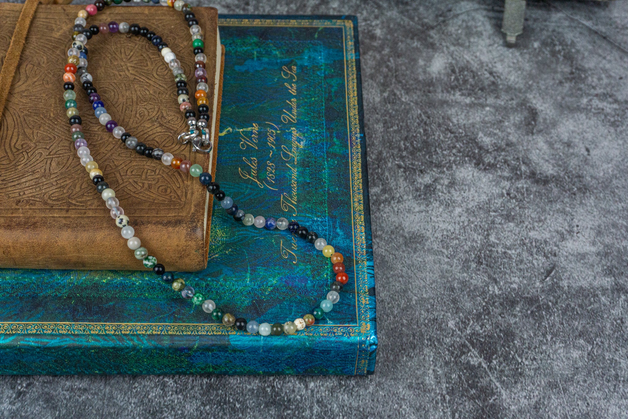 colorful gemstone beaded necklace- wander jewellery