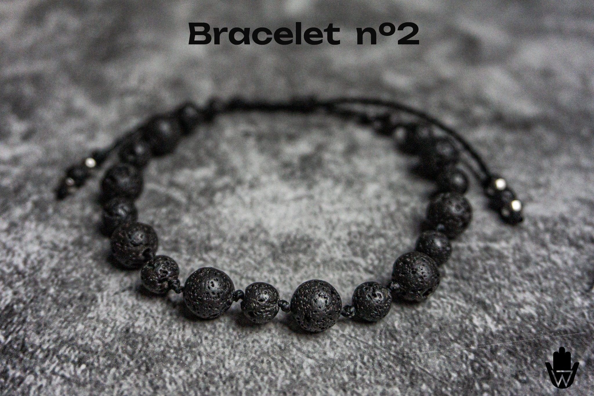 adjustable black beaded lava bracelet - wander jewellery