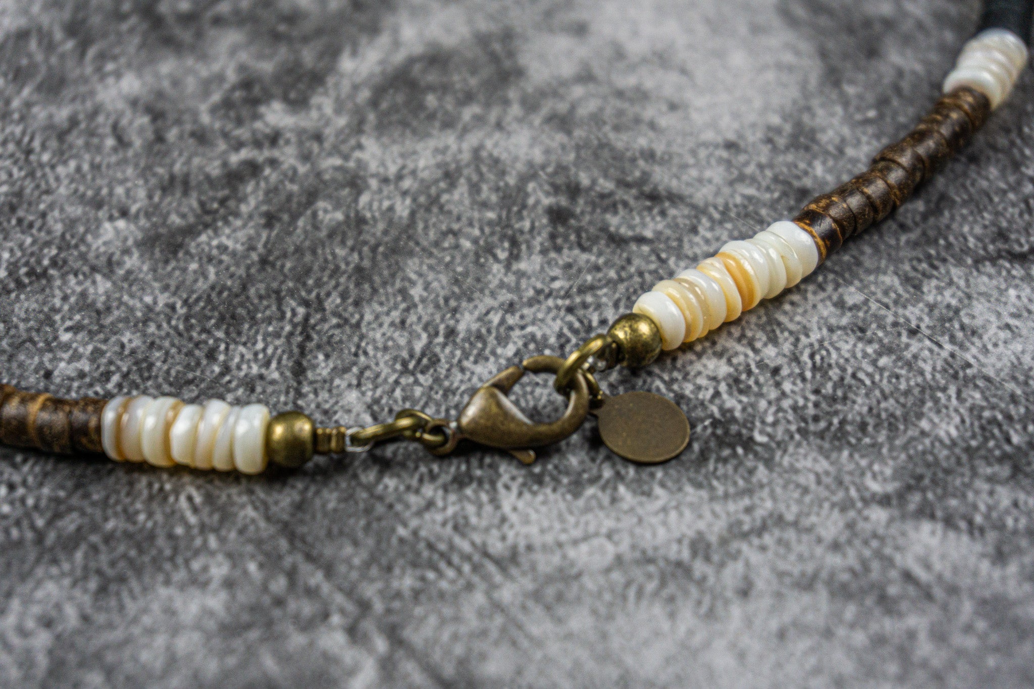 coconut and seashell necklace- wander jewellery