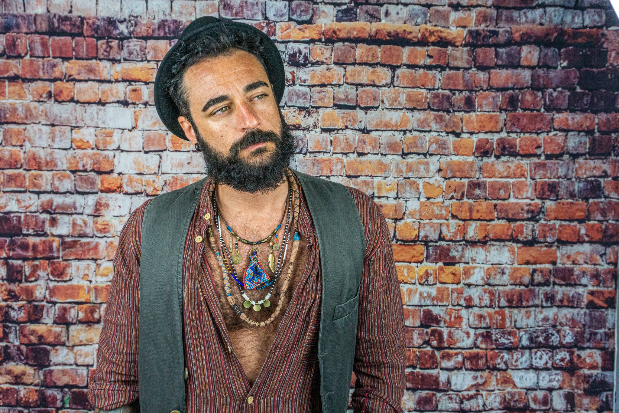 mens 4 layers colorful multi stone necklace set - wander jewellery