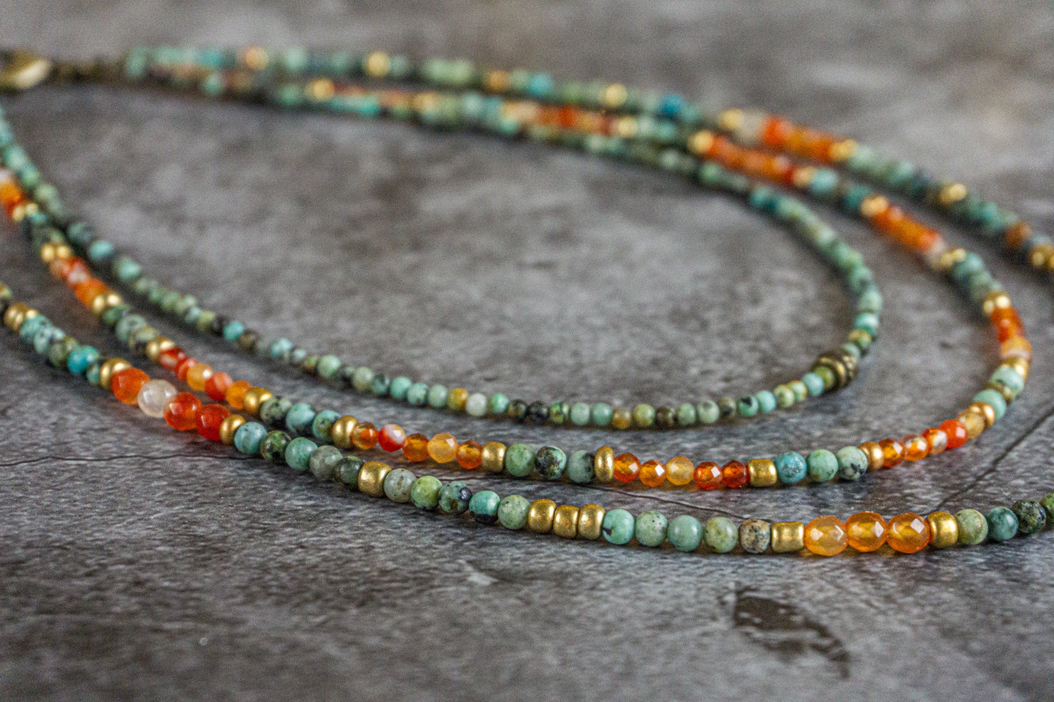 colorful multistrand gemstone beaded necklace- wander jewellery