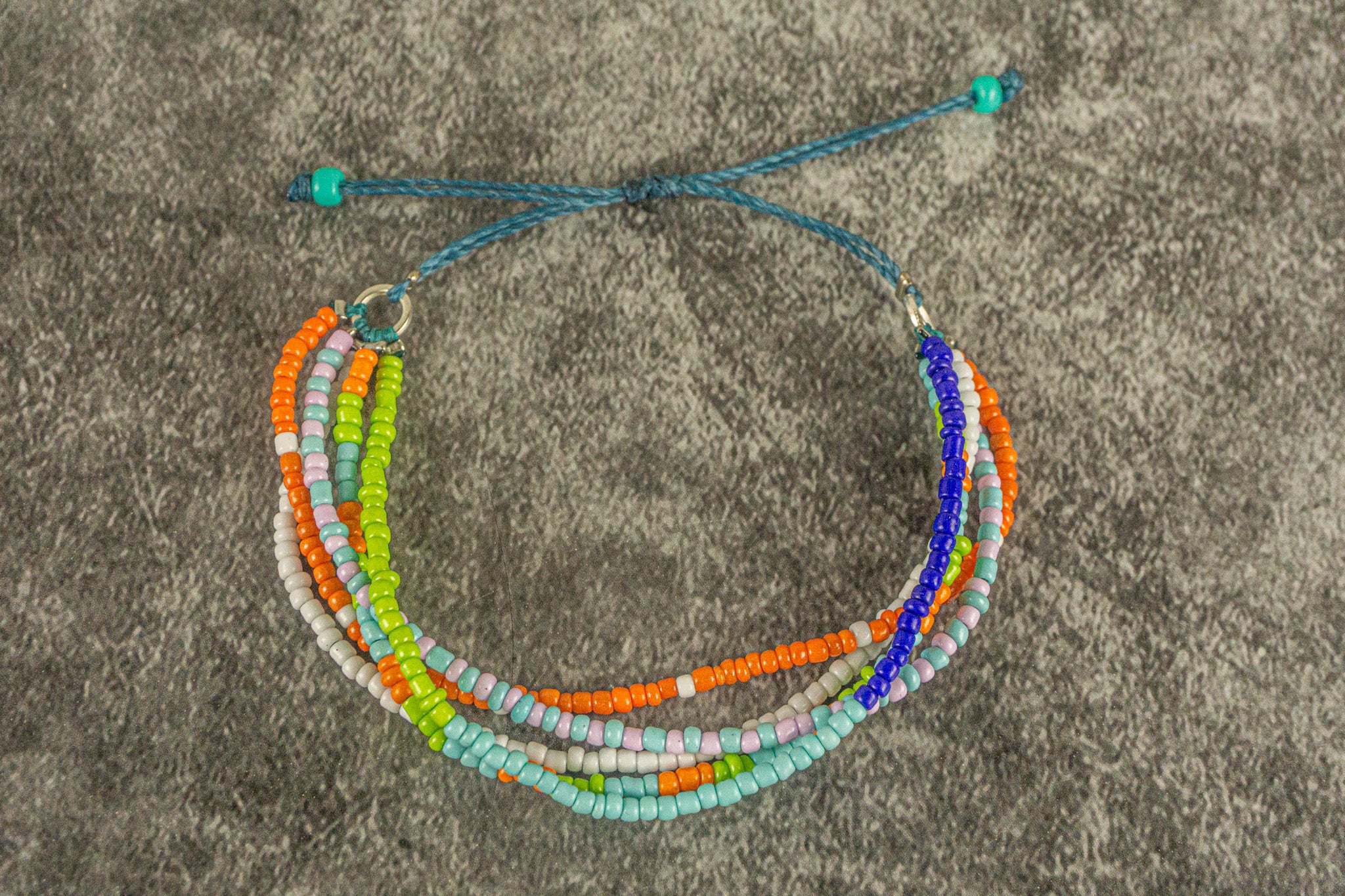 multi strand colorful beded adjustable bracelet- wander jewellery