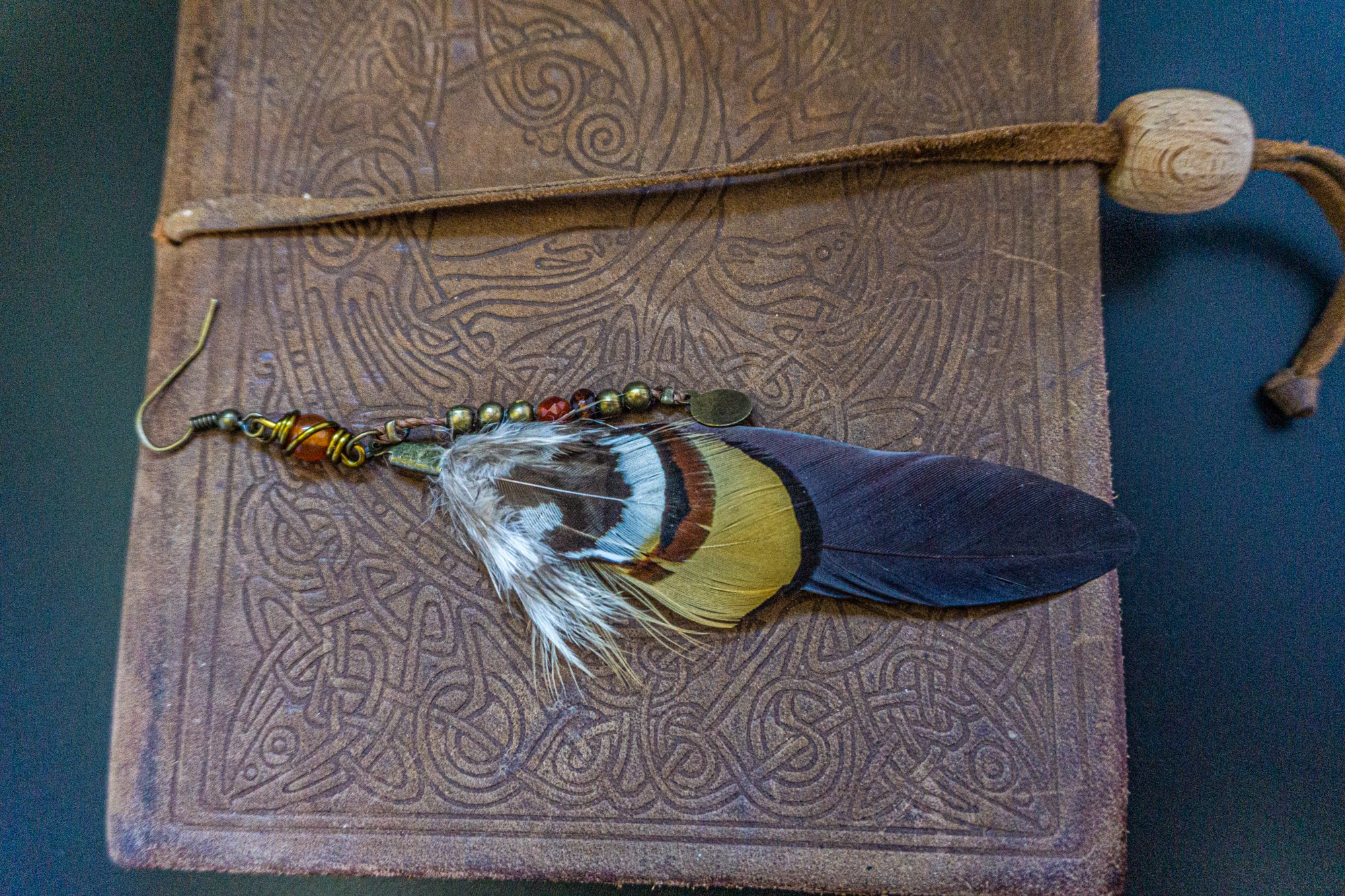 long feather earring- wander jewellery