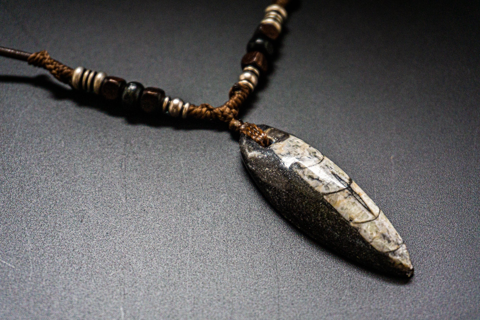 Orthoceras Fossil Stone Pendand - wander jewellery