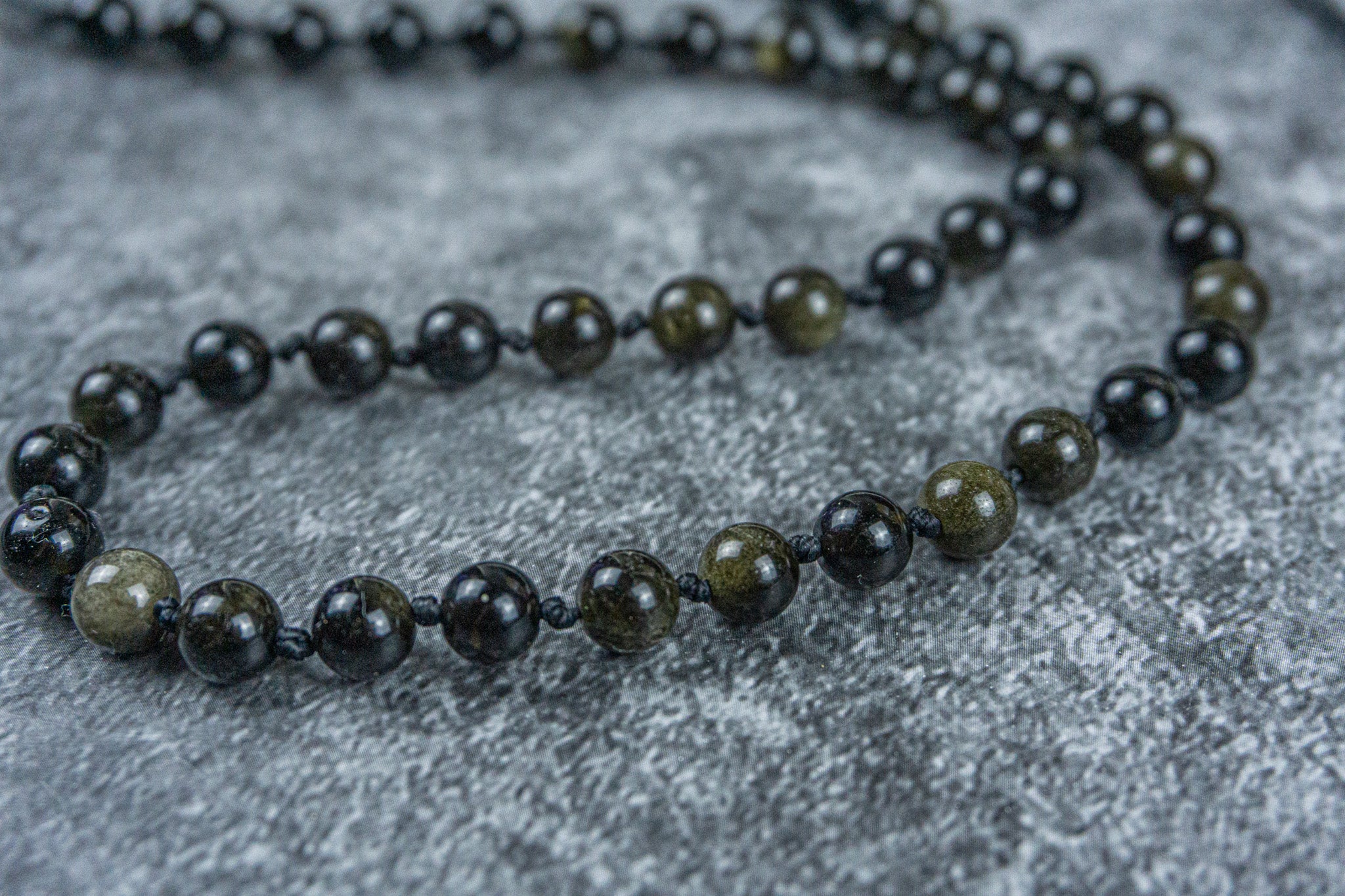 golden obsidian beaded necklace- wander jewellery