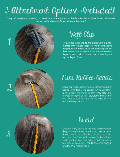 clip in hair wrap instructions- wander jewellery