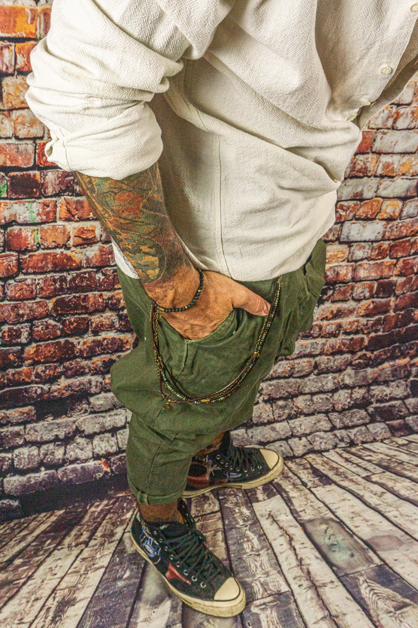 mens layered beaded key chain for pants - wander jewellery