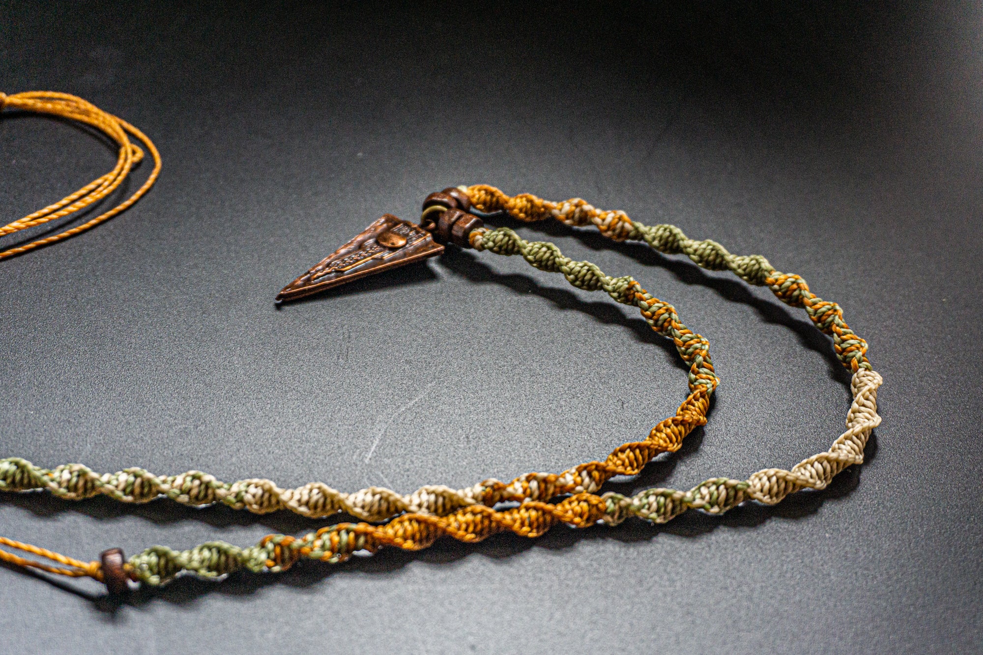 colorful macrame necklace with pendant- wander jewellery