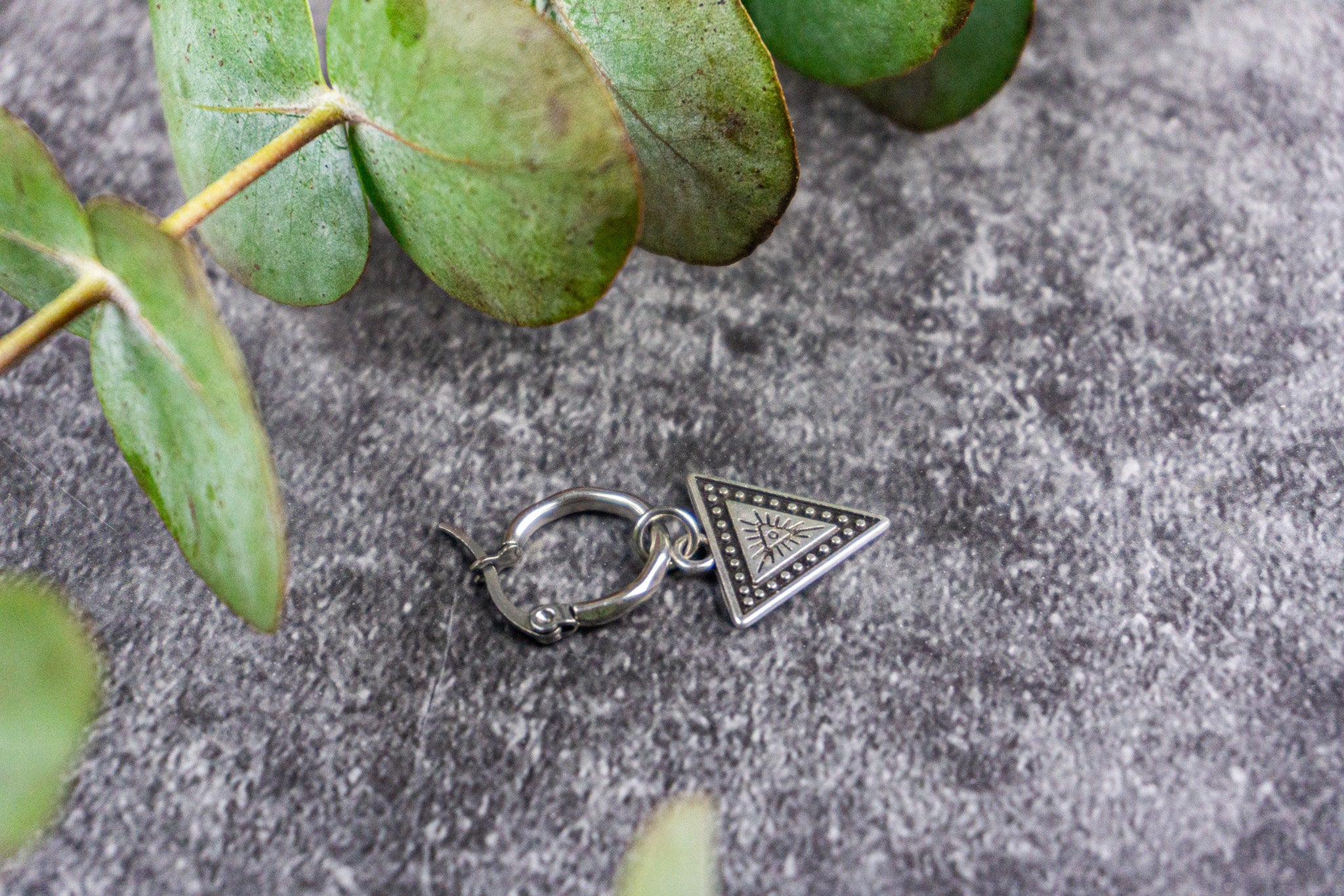 illuminati eye charm dangle triangle earring- wander jewellery