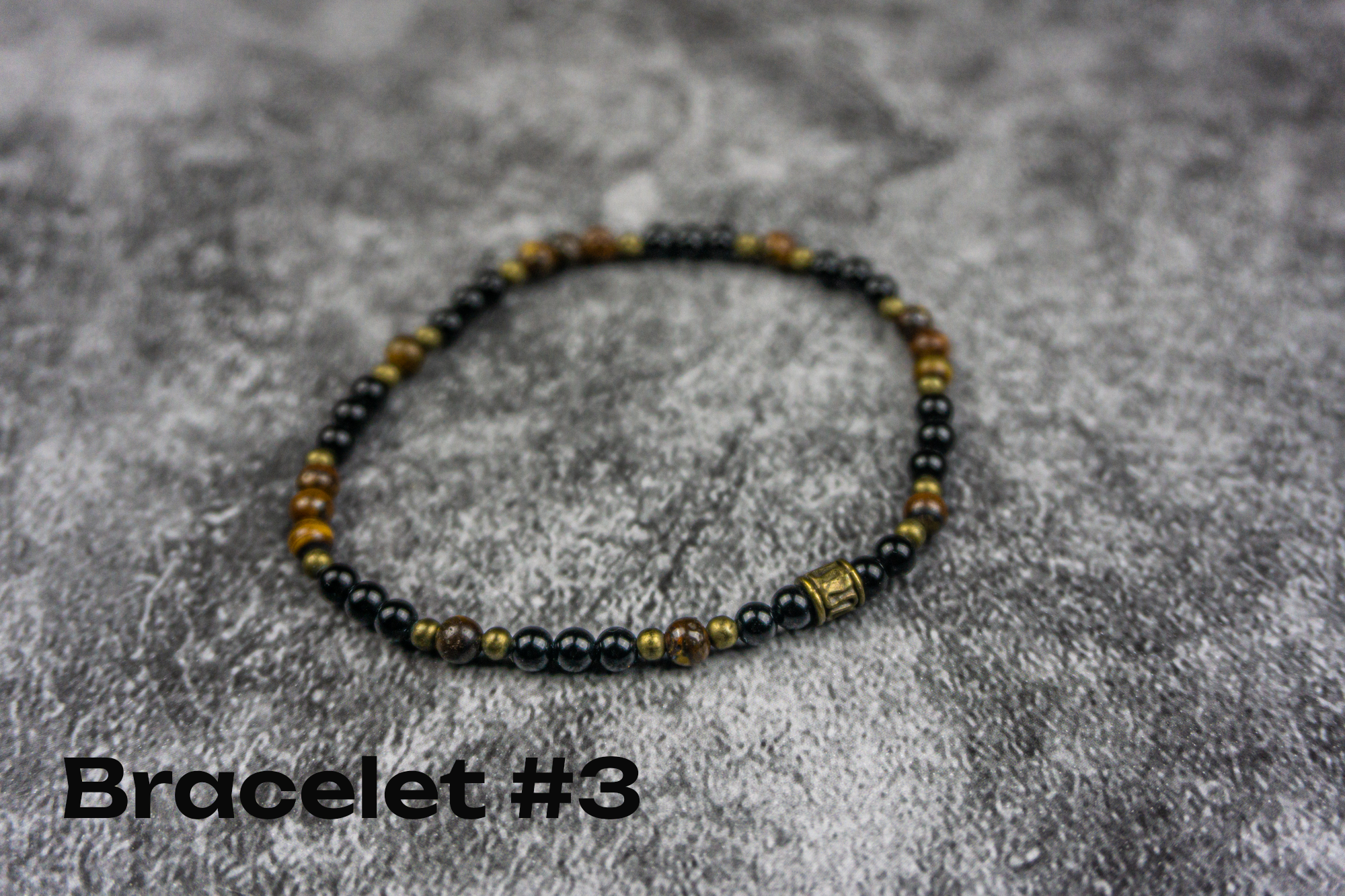 onyx and tiger eye beaded bracelet- wander jewellery