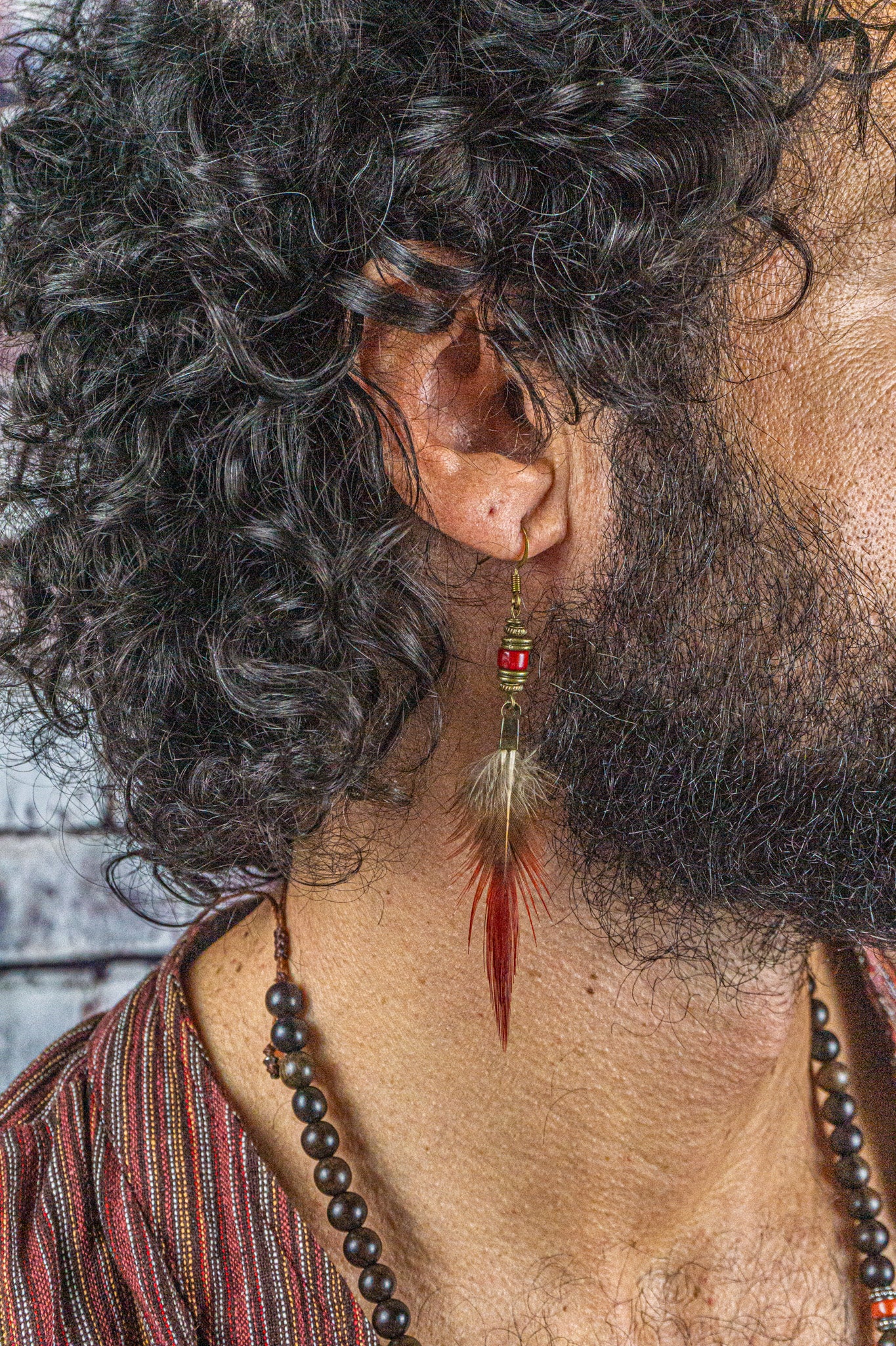 Mens Boho Feather Earring: Dangle into Nature's Embrace