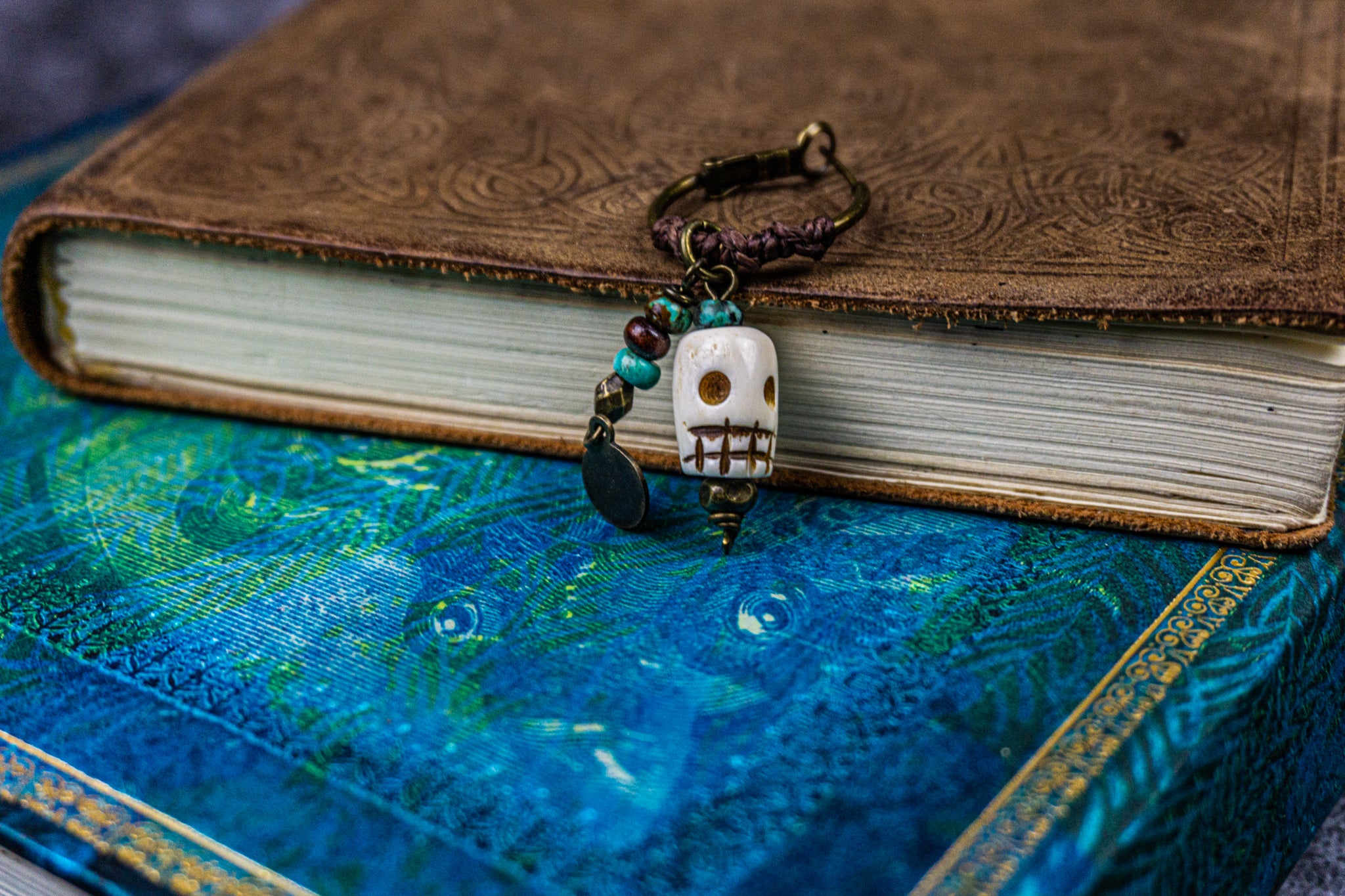 skull charm hoop pirate earring- wander jewellery