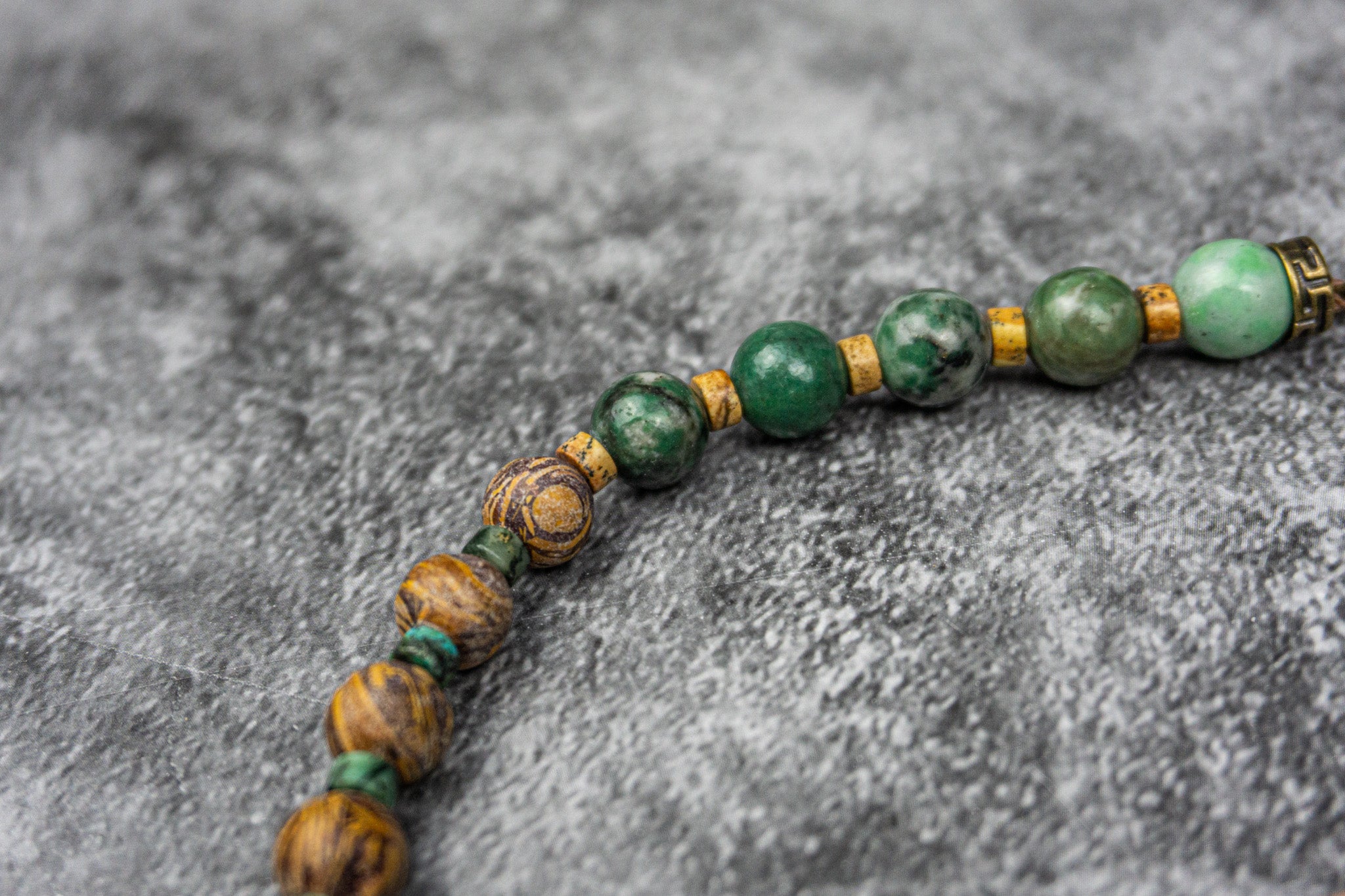 green jade and jasper gemstone beaded necklace- wander jewellery