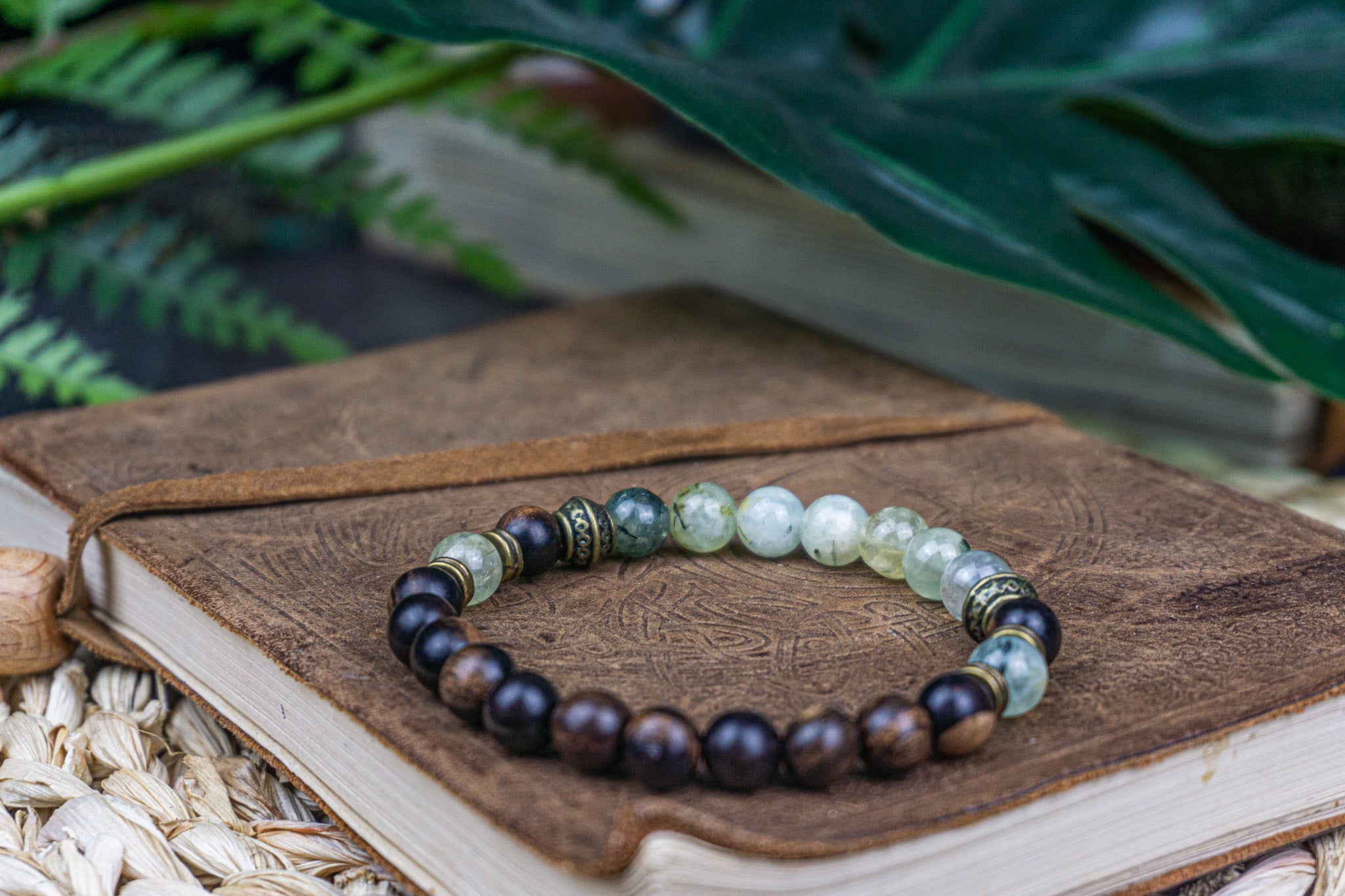 Green prehnite gemstone bracelet