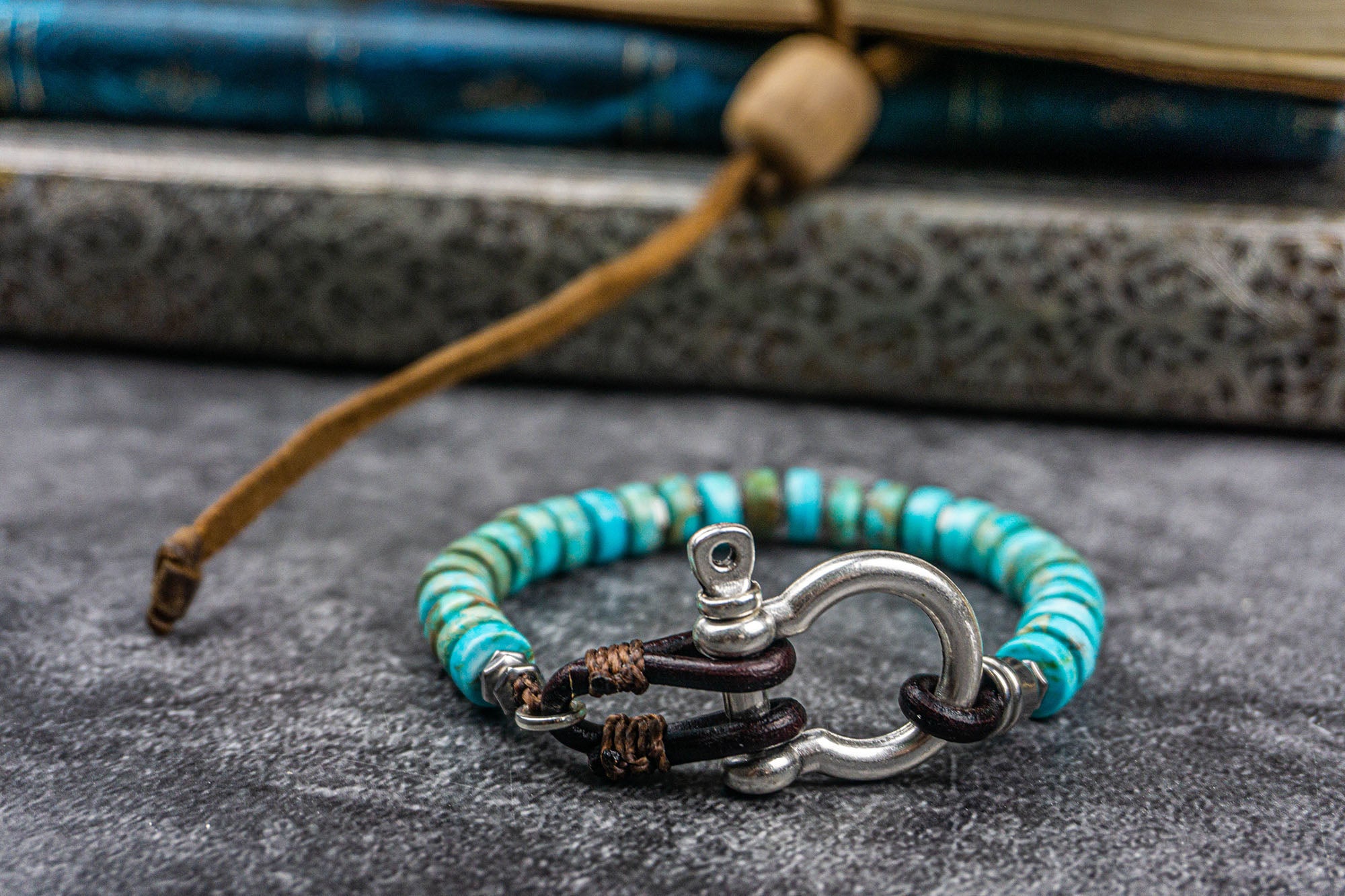 imperial jasper stainless steel Anchor Shackle Clasps bracelet