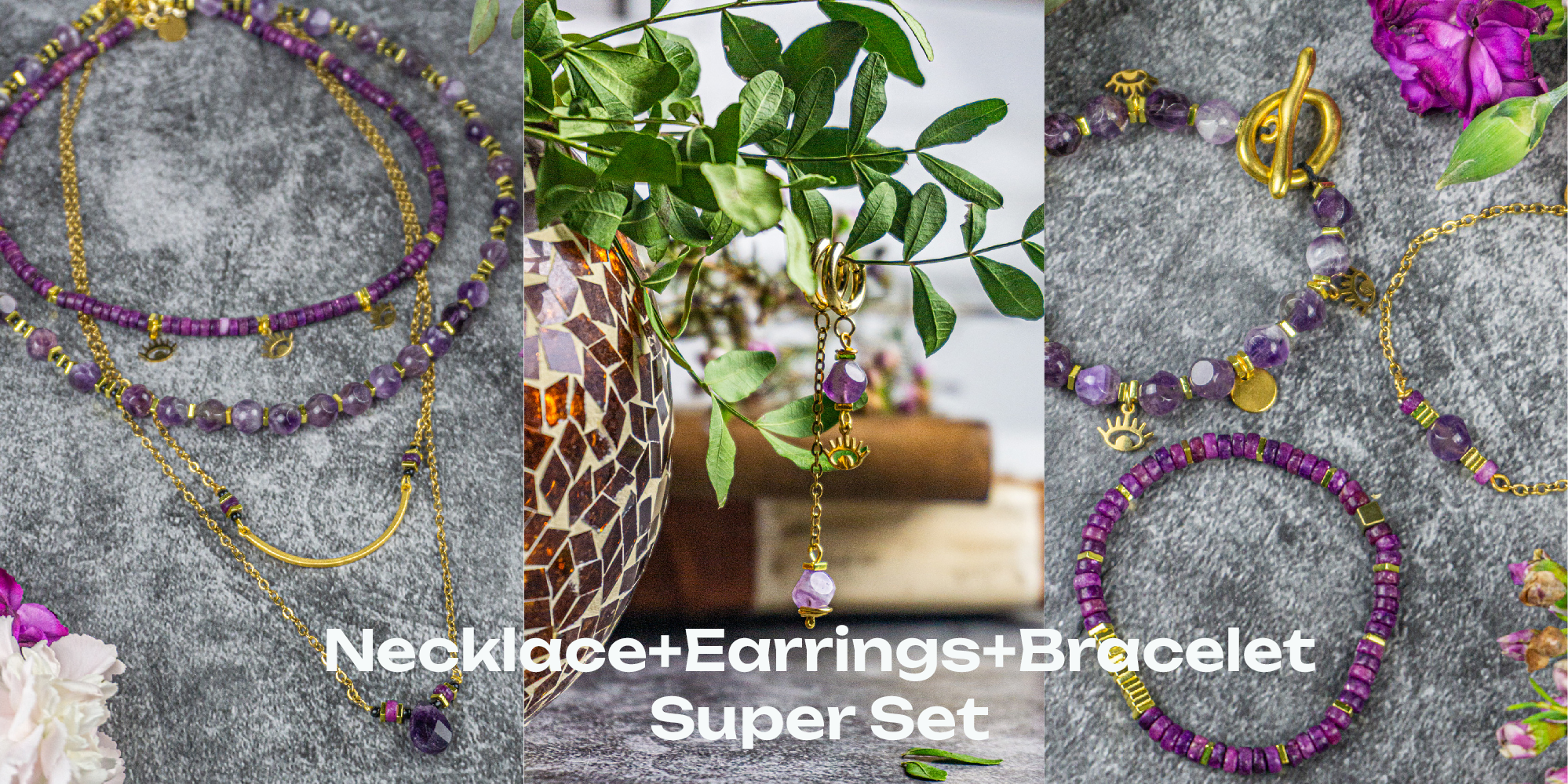 Necklace+Bracelet+ earrings super set- wander jewelry