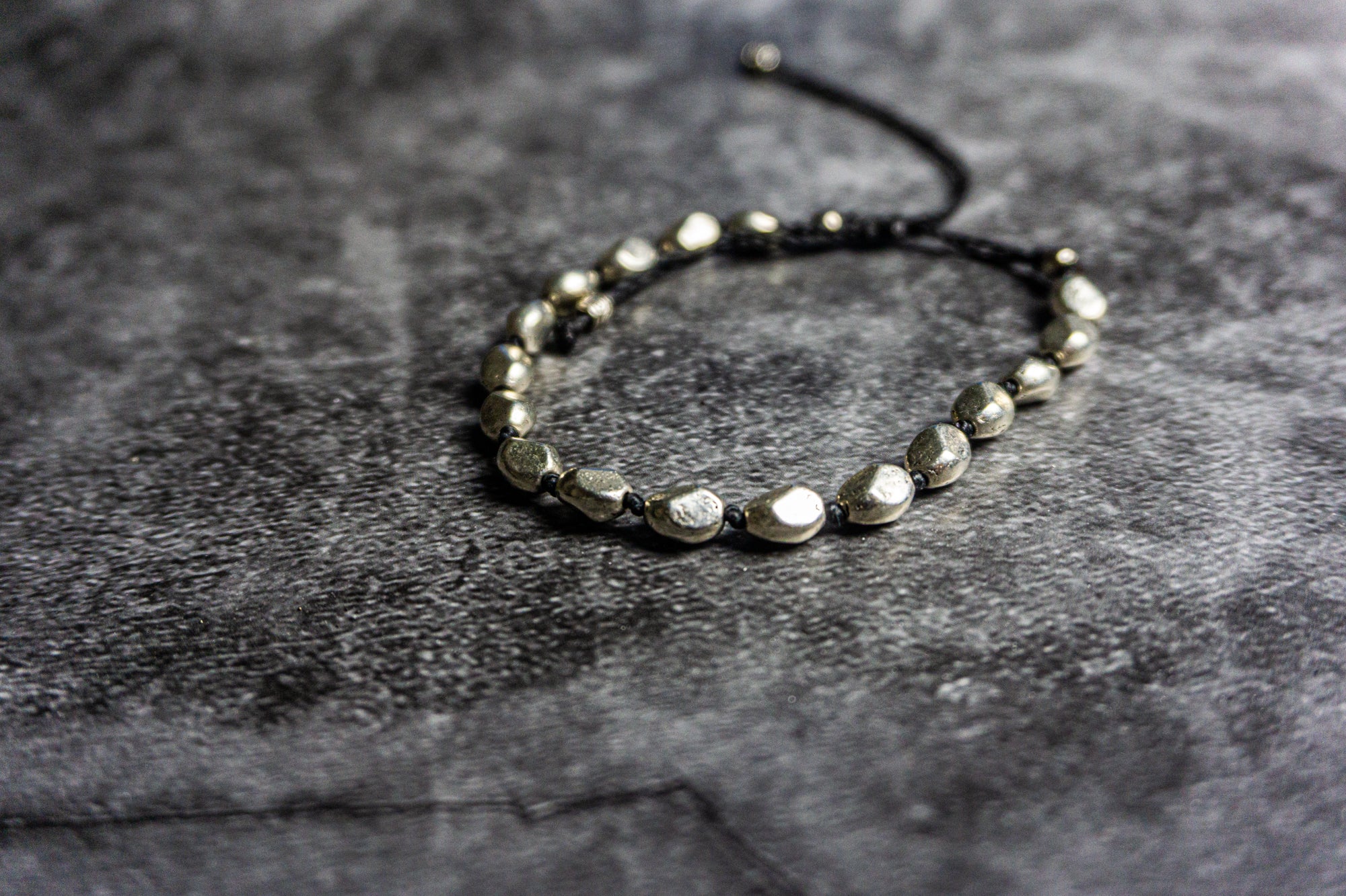 minimalist silver nugget beaded bracelet- wander jewellery