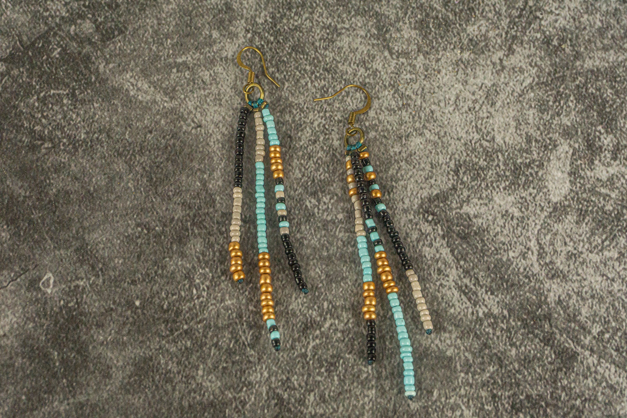 long beaded colorful drop earrings- wander jewellery