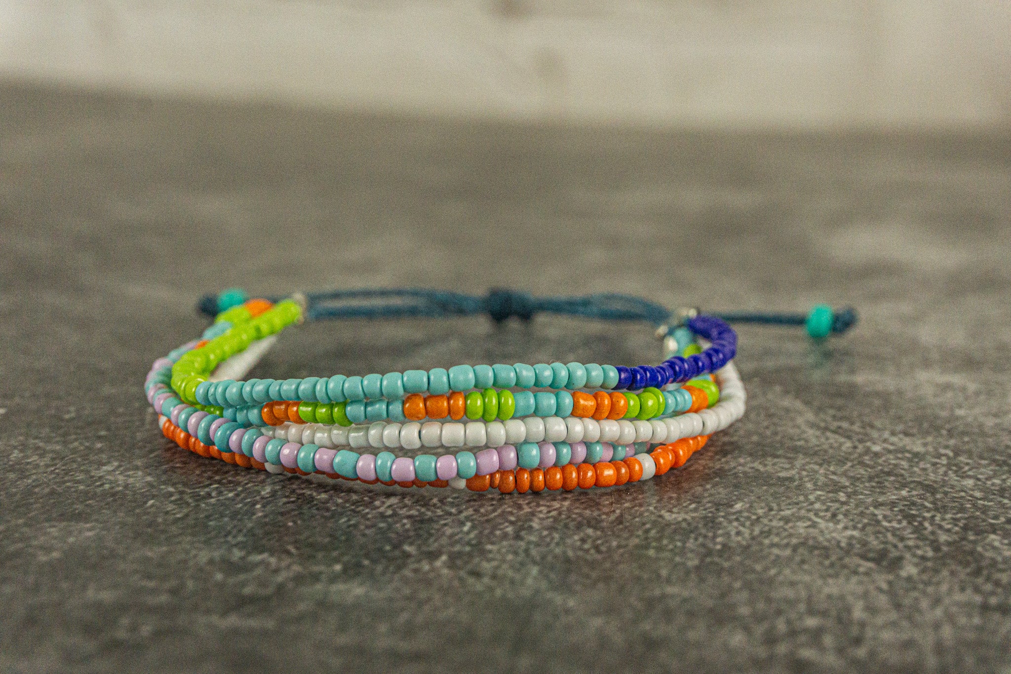 layered colorful beded adjustable bracelet- wander jewellery
