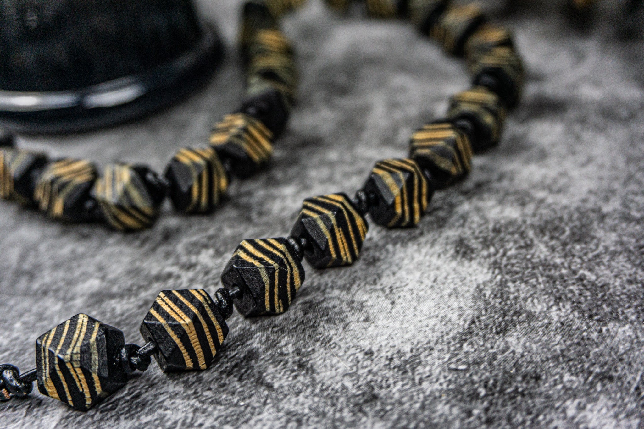 black chunky wooden beaded necklace - wander jewellery