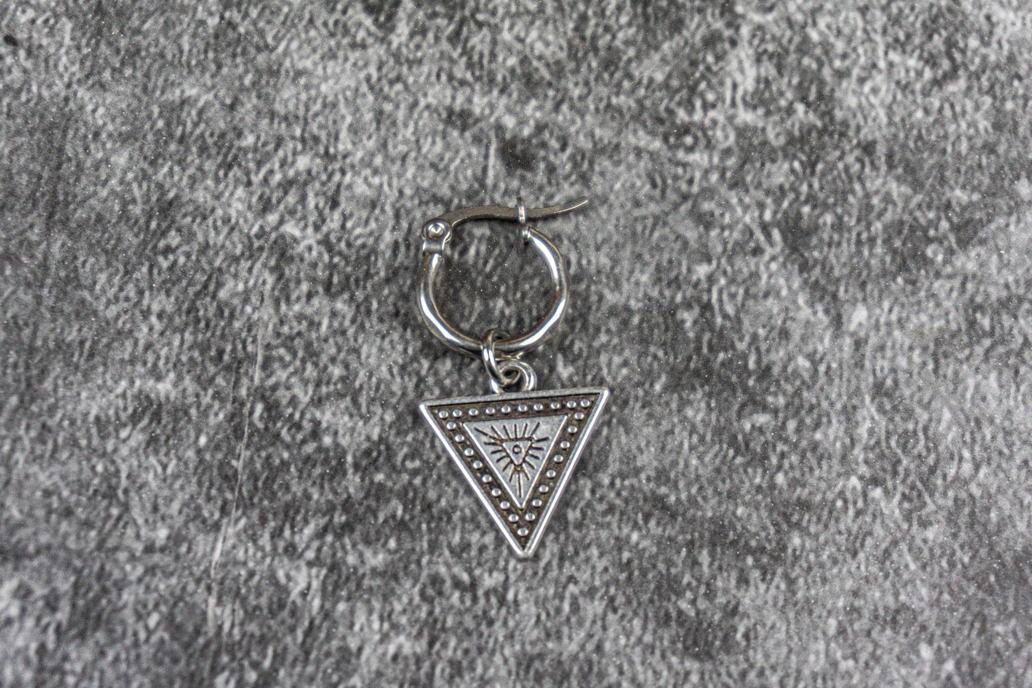 mystic eye illuminati charm dangle triangle earring- wander jewellery