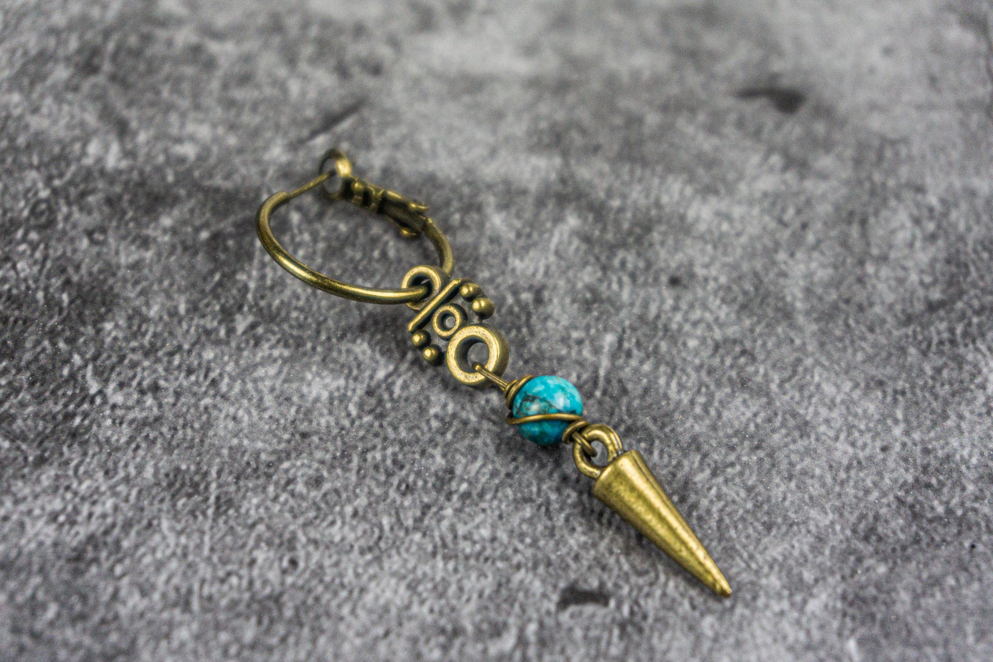 tibetan gemstone beaded spike dangle earring- wander jewellery