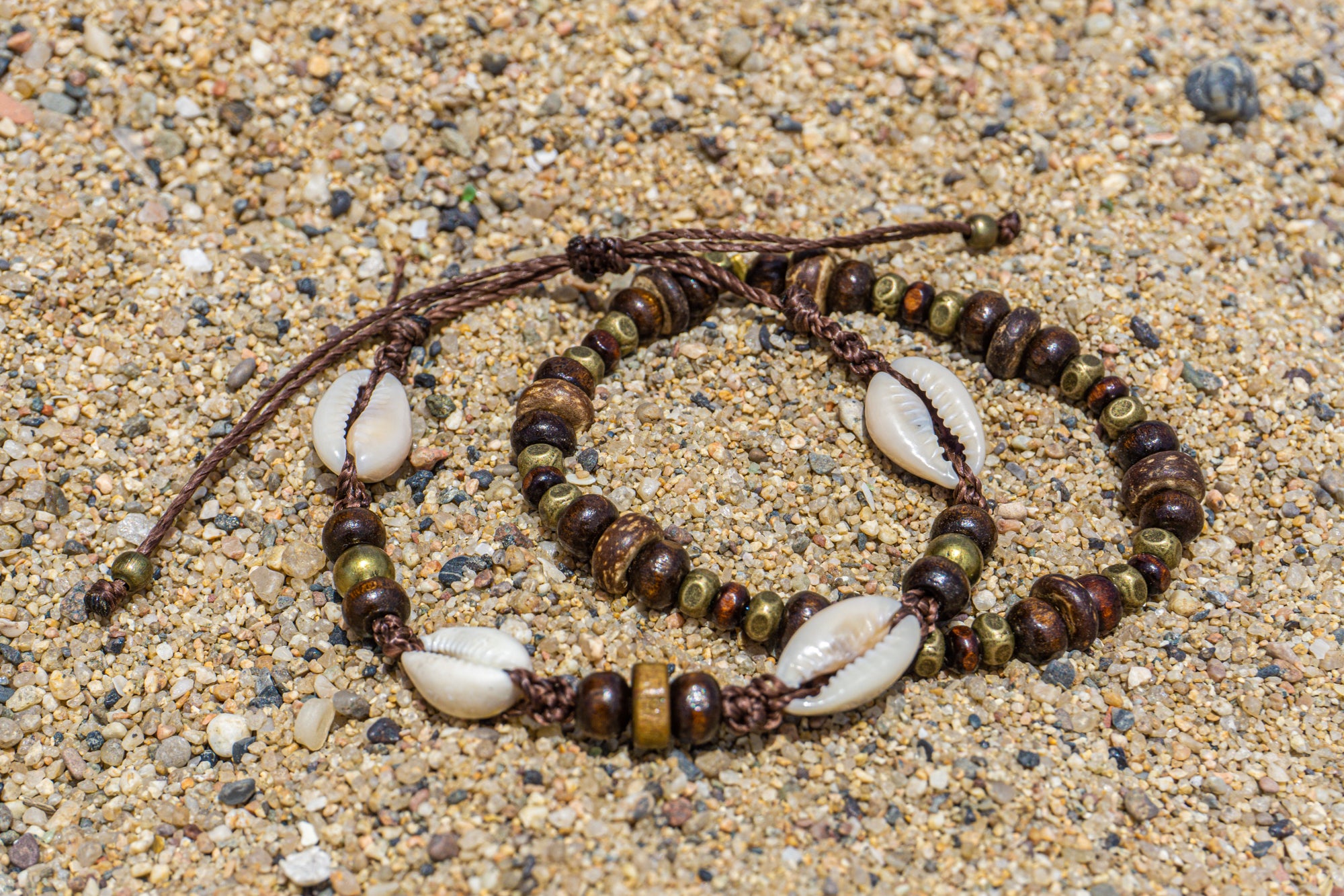 cowrie shell beaded bracelet set- wander jewellery