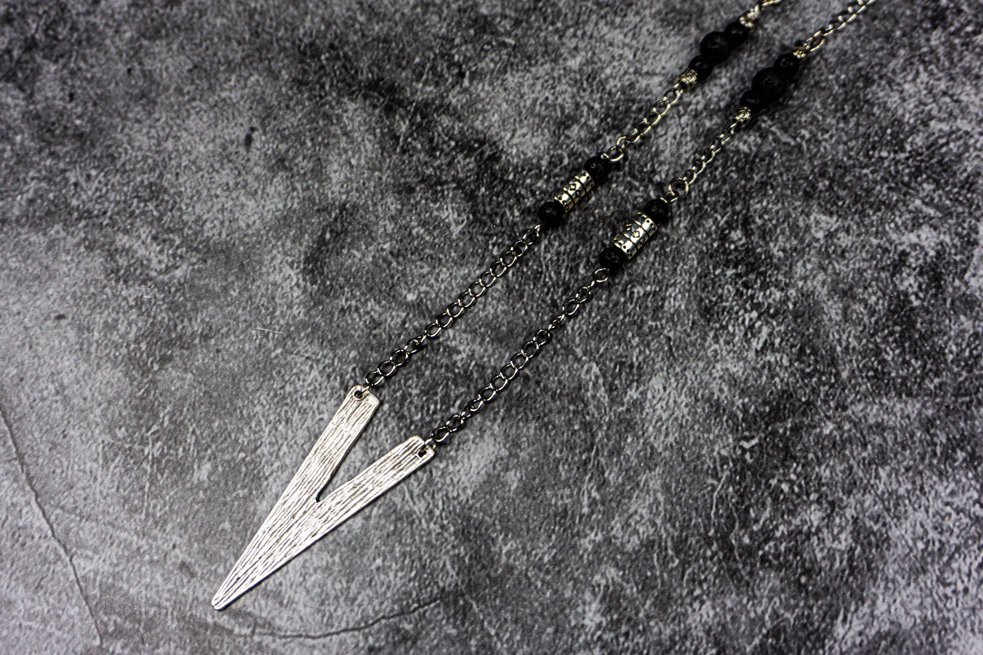 minimalist silver chain triangle pendant necklace- wander jewellery