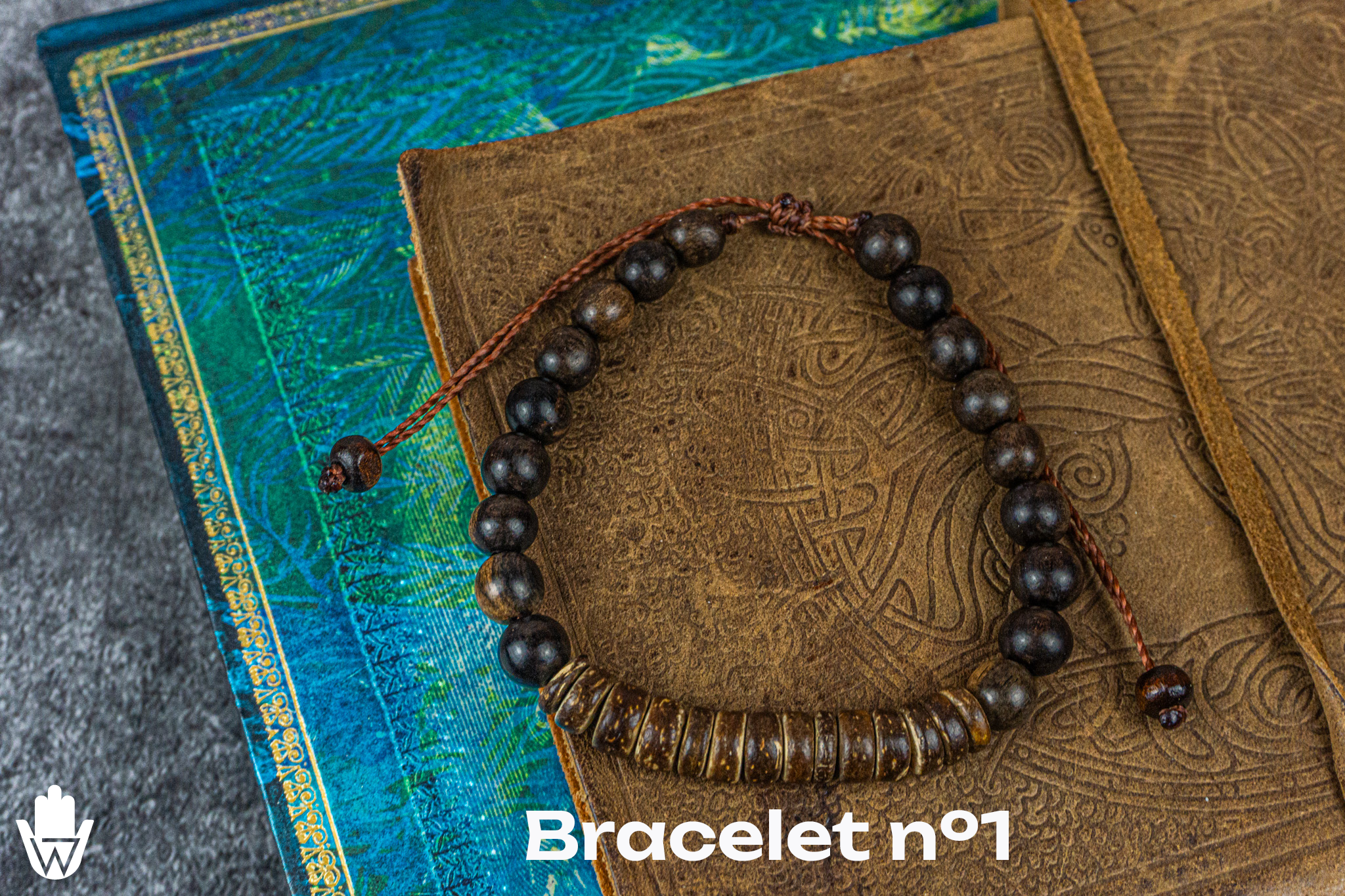 wood and coconut beaded bracelet - wander jewellery