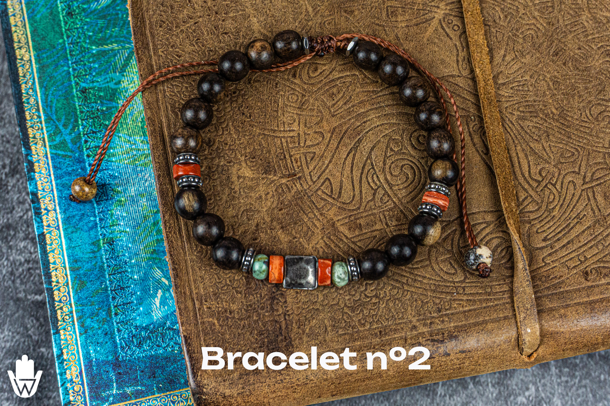 wood and gemstones beaded bracelet - wander jewellery