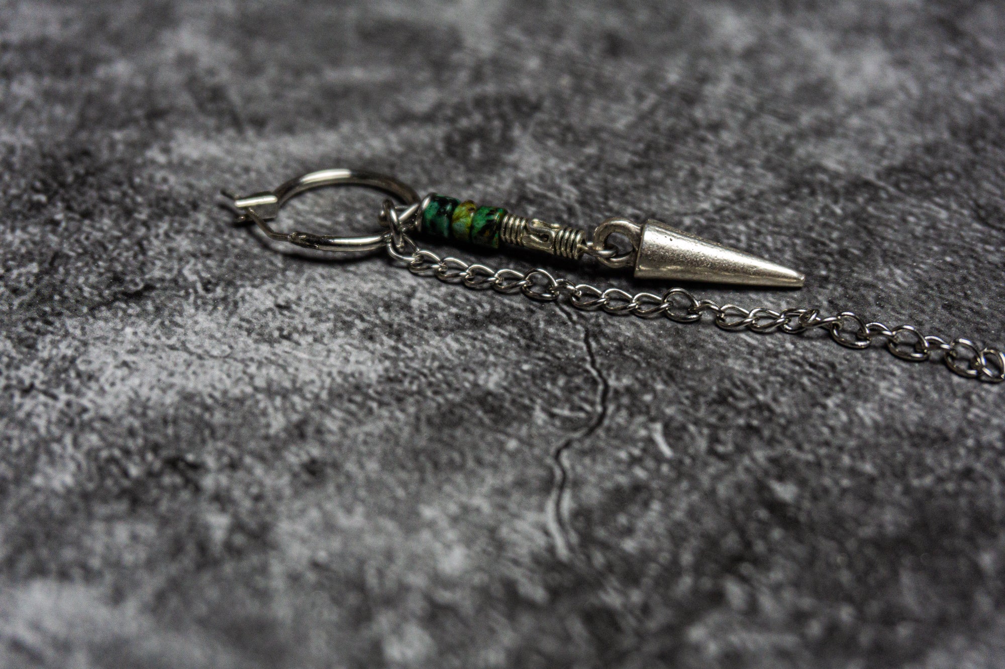 long chain and spike african turquoise jasper beaded earring-wander jewellery