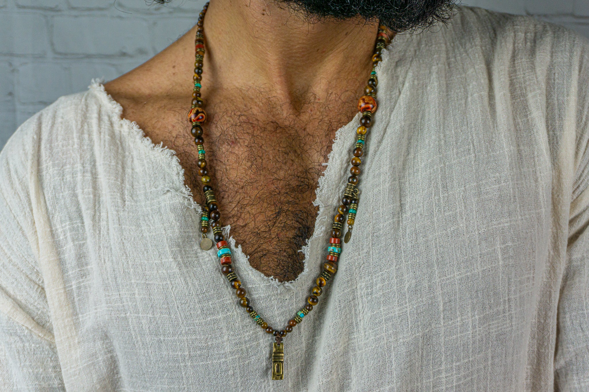 Adjustable Colorful Macrame Boho Necklace For Men - Hippie Necklace