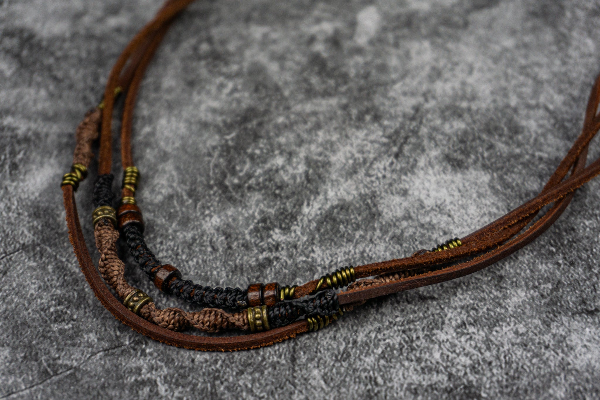 leather layered choker necklace - wander jewellery