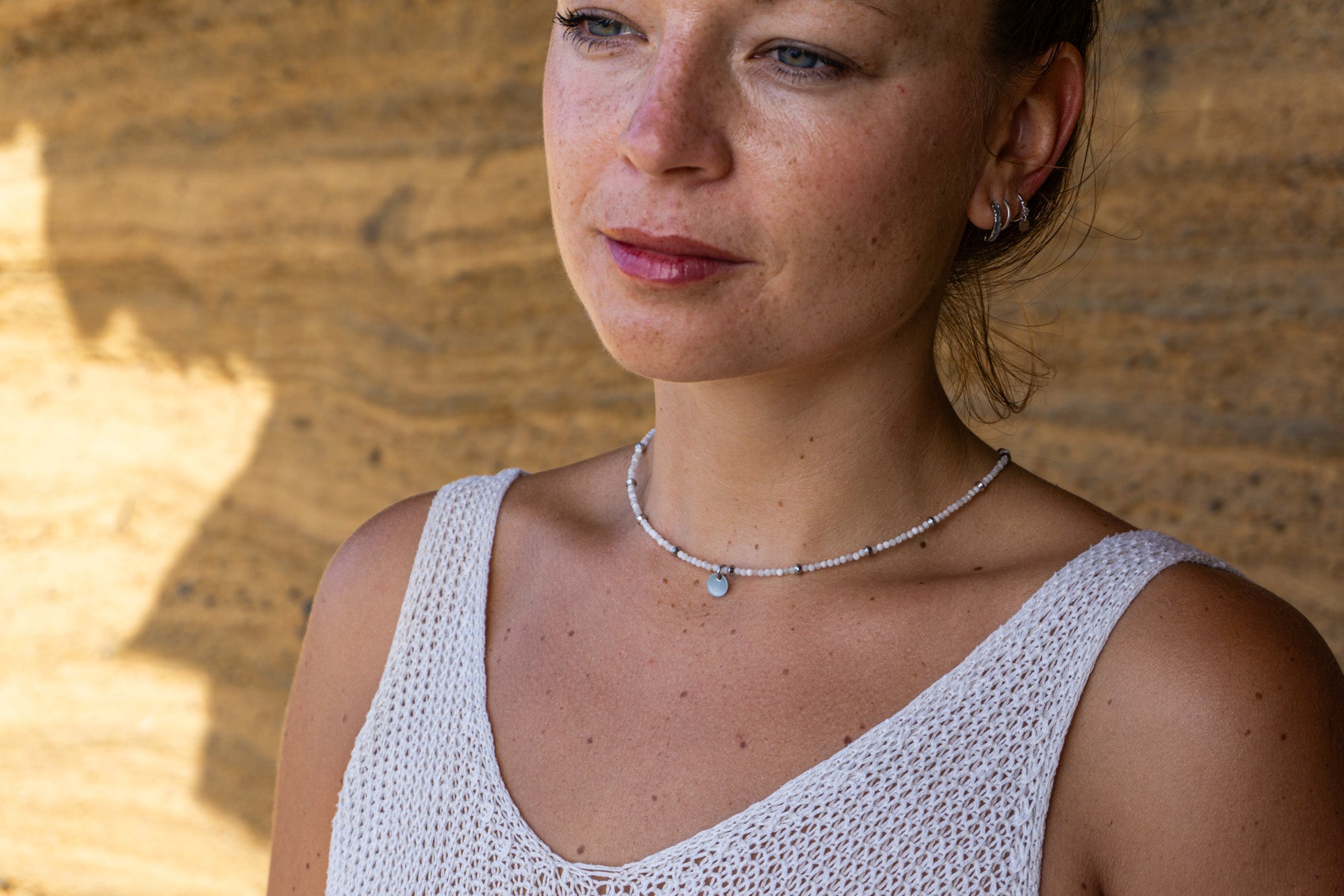 Choker Necklace with moonstone and crystal accents, perfect for special events – Wander Jewellery