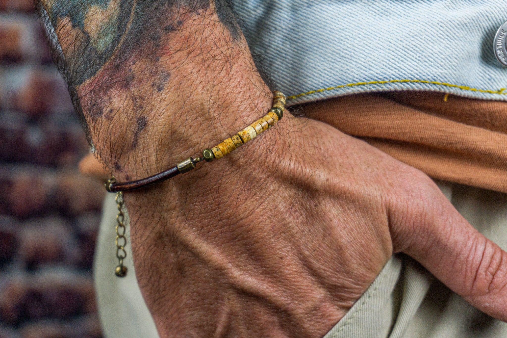 Adjustable leather shop bracelet mens