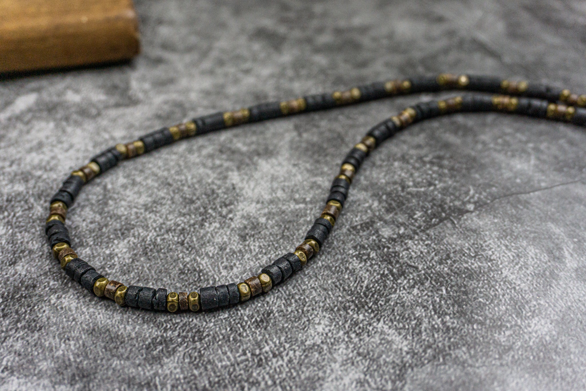 black and brown coconut surfer necklace- wander jewellery
