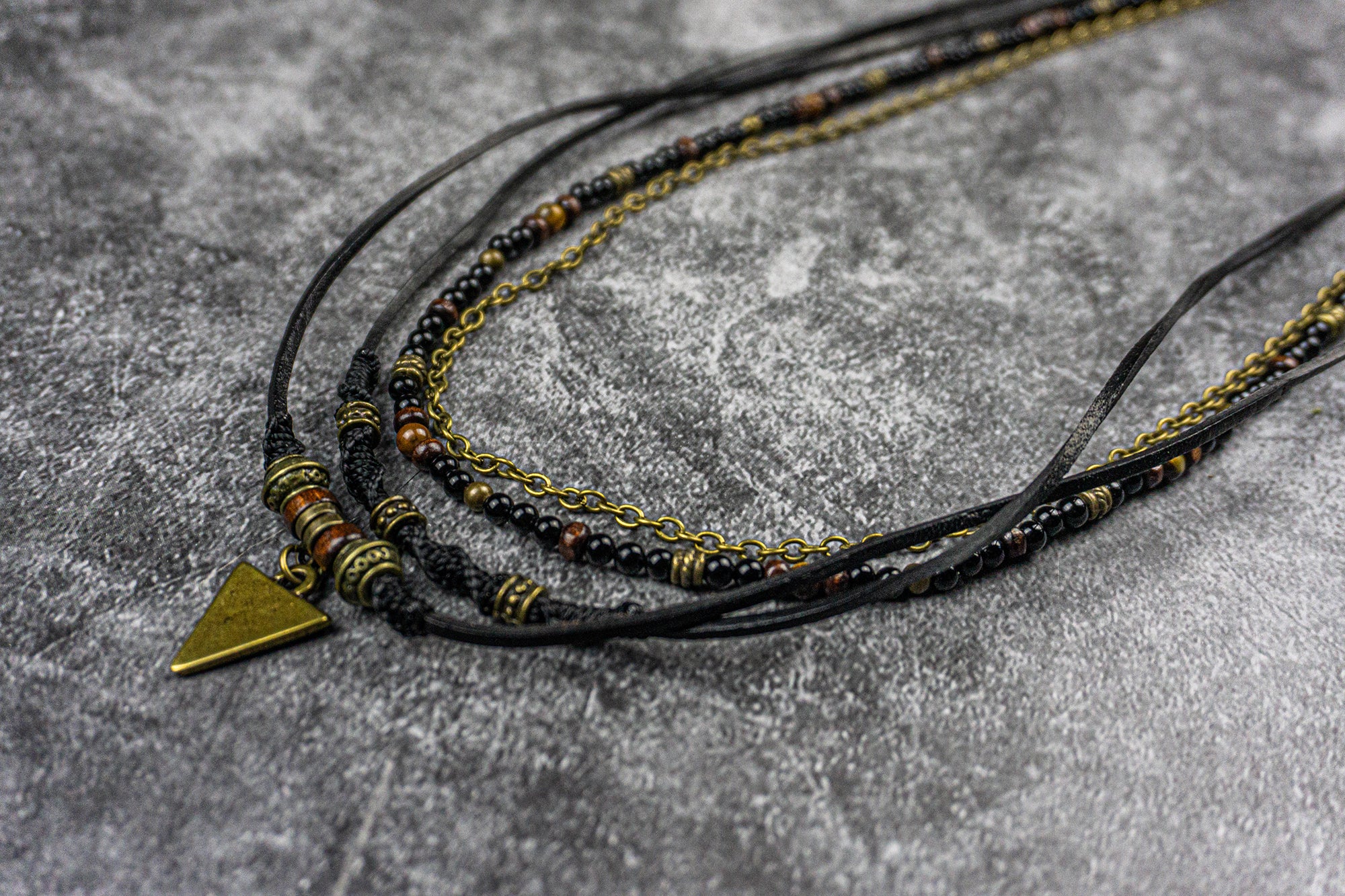 Men's Leather Necklace With Steel Pendant | Weston Jon Bouchér