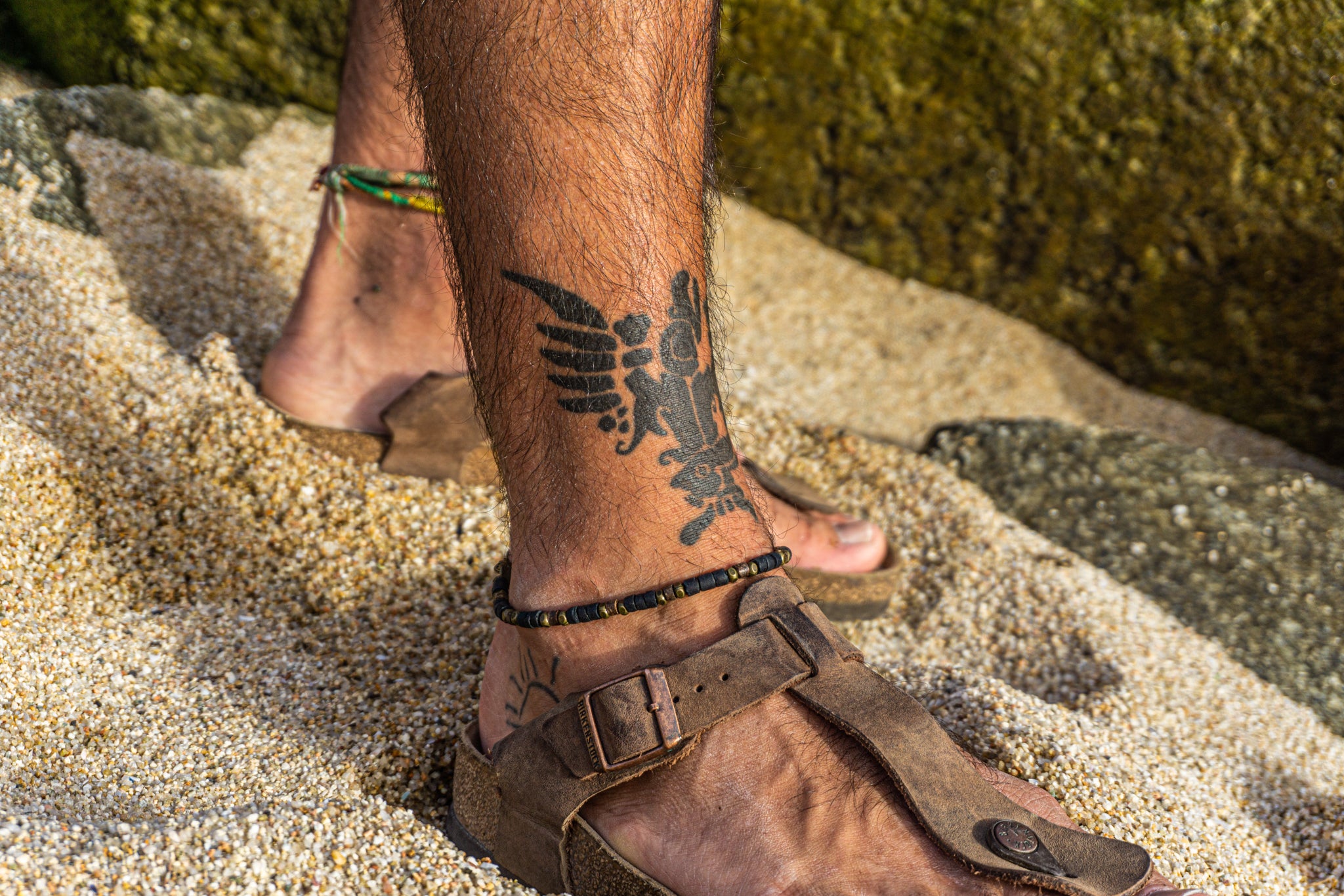 mens black coconut surfer beach anklet bracelet- wander jewellery