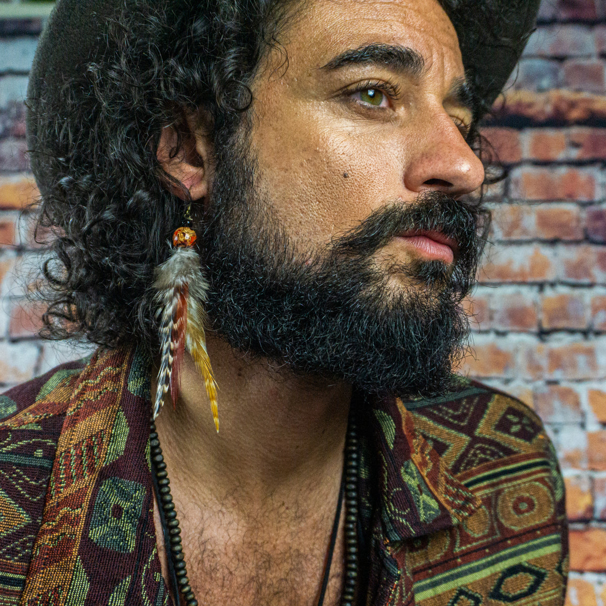 Extra Long Triple Feather Earring