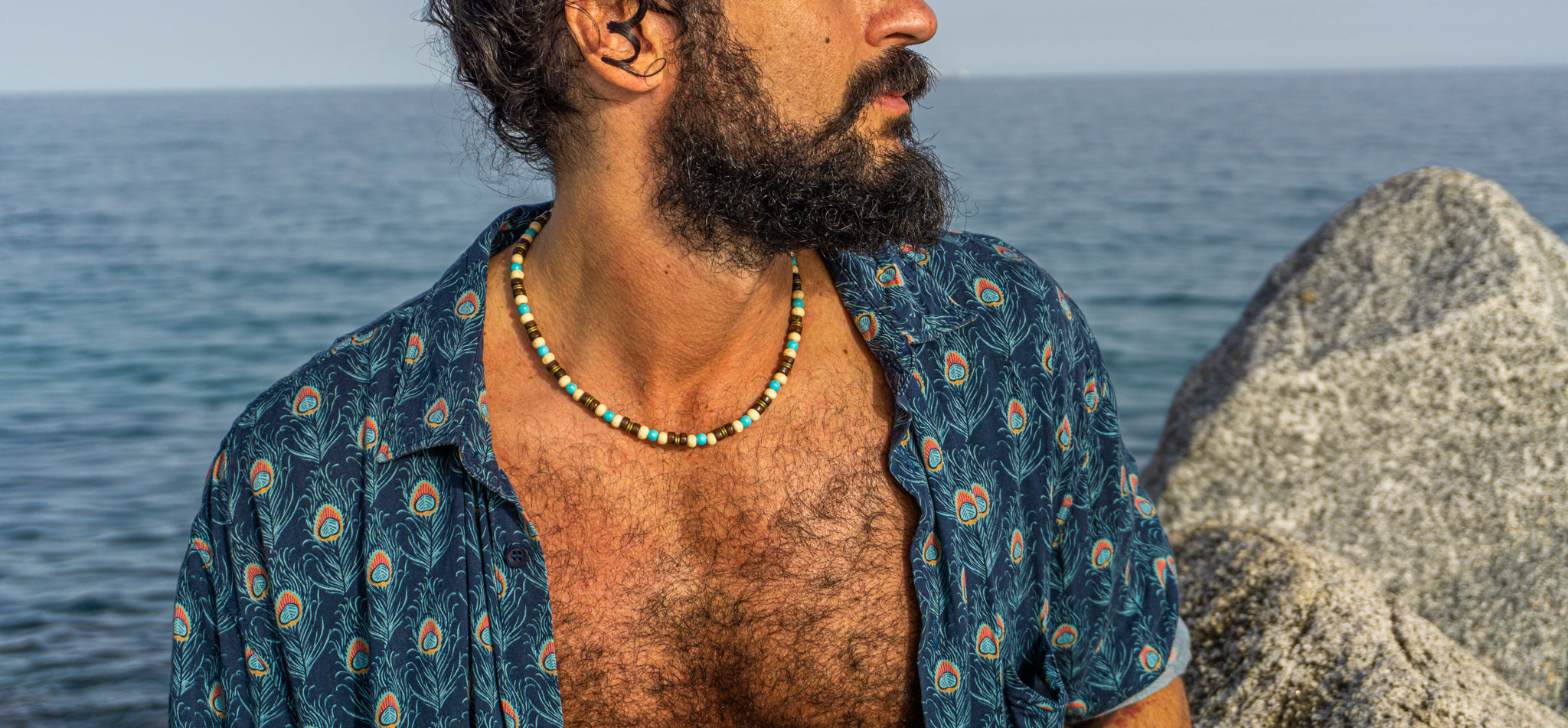 Men's Beach Choker Necklace Orange