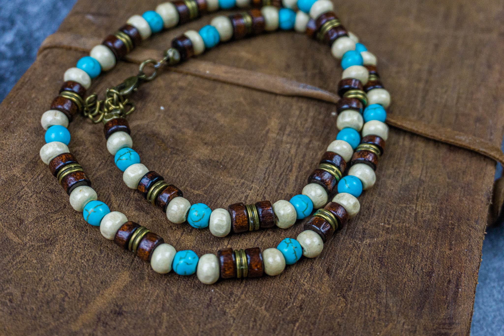 Natural Coco Wood Beads Surfer Necklaces 20